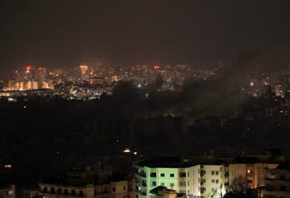 Smoke rises after a reported Israeli airstrike, amid escalating hostilities between Israel and Hezbollah, as the US-Israeli conflict with Iran continues, in the southern suburbs of Beirut